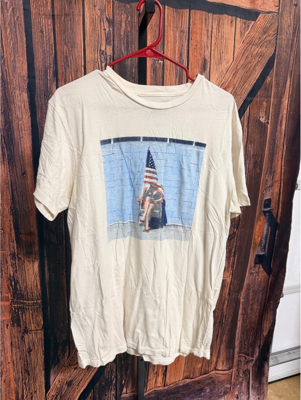 Vans Original Custom T-Shirt with American Flag Graphic, Size Large